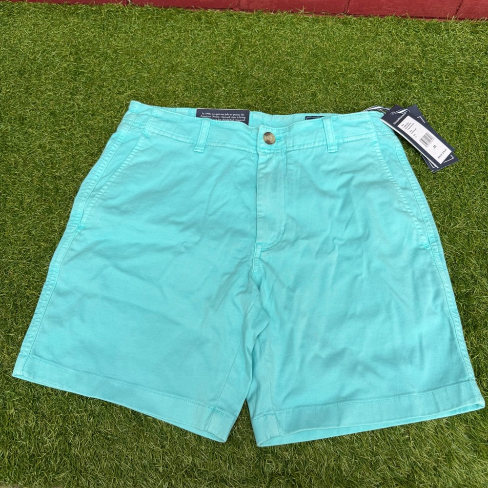Vineyard Vines Mens 7 Inch Island Short Size 28 Flats Blue Turquoise NWT‎ Preppy